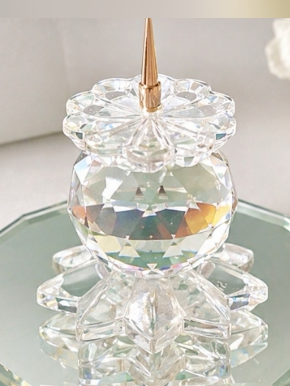Vintage Swarovski crystal candle holder, candlestick